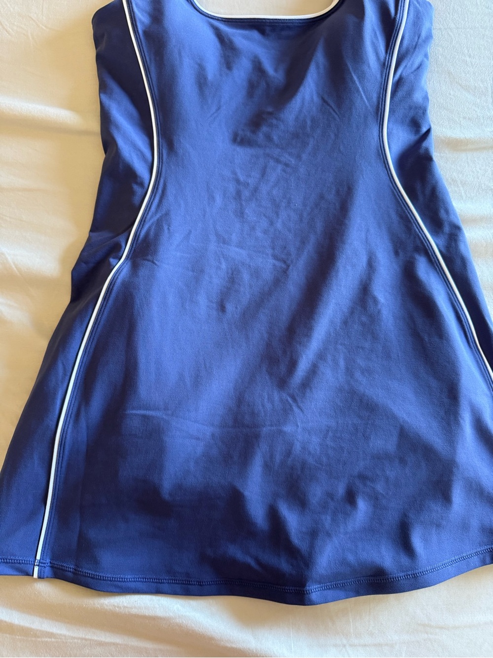 Fabletics Women's On The Go Classic Mini Dress Blue Dawn/Classic White Medium M - Picture 9 of 15